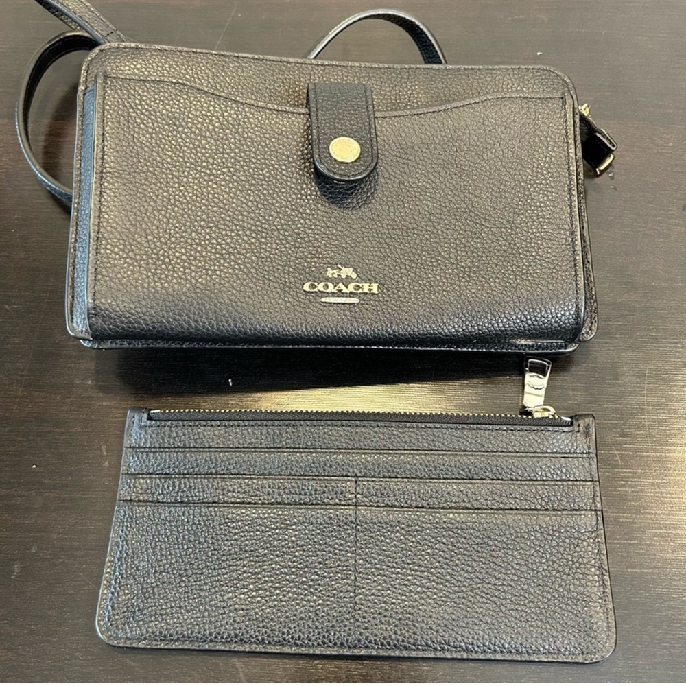Coach Noa Pop-Up Pebbled Leather Crossbody Bag - Black/Brass